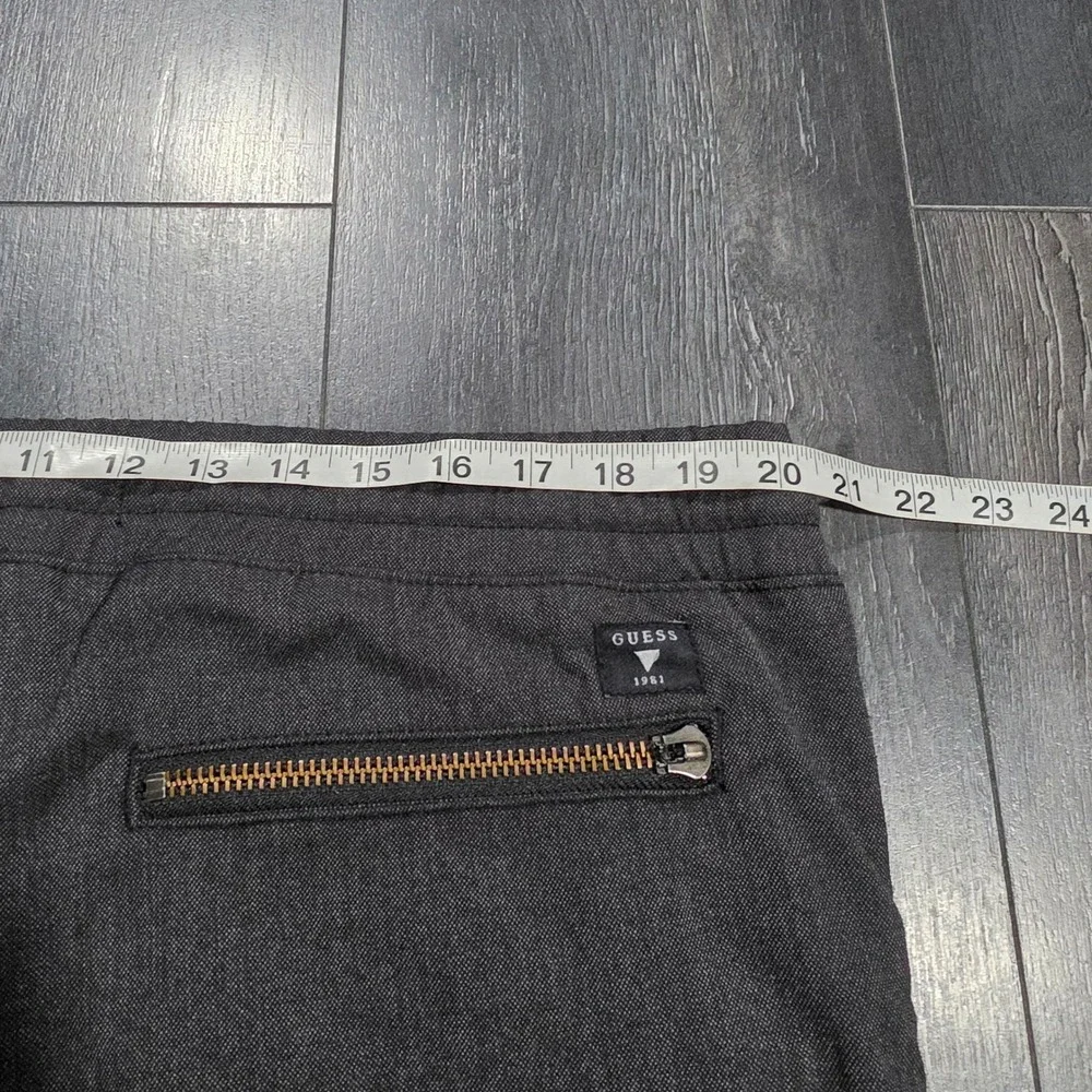 Guess 1981 Gray Textured Jogger Pants Men XL Drawstring Elastic Waist Casual
